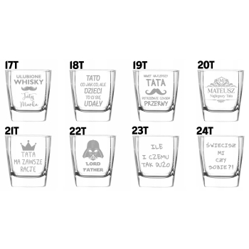 Zestaw 2 szklanek do whisky grawer imię logo 250ml urodziny Babci Dziadka
