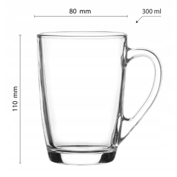 Kubek Szklany z uchwytem Ala 300ml