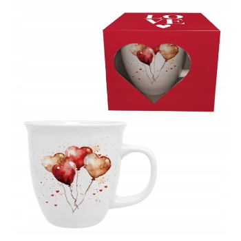 Duży kubek na walentynki XL 650ml Balony 2 w pudełku