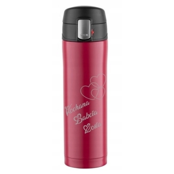 Kubek Termiczny 450ml Bordowy grawer personalizacja Dzień Kobiet, Matki, Babci Dziadka