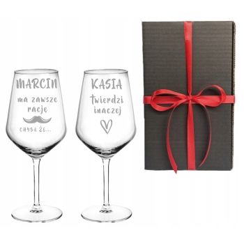 Zestaw 2 x Kieliszek XXL z grawerem 530ml dla pary Urodziny Rocznica