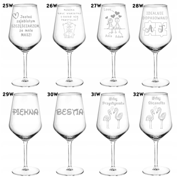 Zestaw 2 x Kieliszek XXL z grawerem 530ml dla pary Urodziny Rocznica
