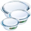 Zestaw 3 x Naczynie żaroodporne z pokrywą Pyrex Okrągłe 1,3L 2,1L 3L
