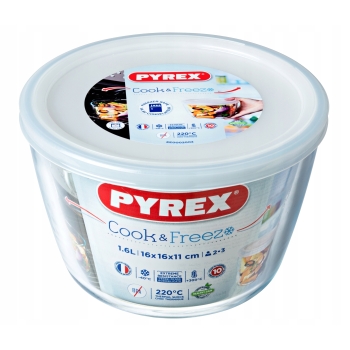 Salaterka naczynie okrągłe Cook Freeze z pokrywką 1,6l Pyrex 16 cm