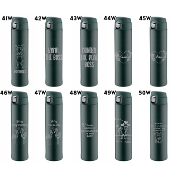 Kubek termiczny zielony z ustnikiem blokadą 520ml GRAWER logo walentynki