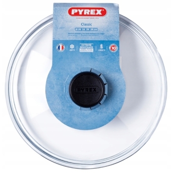 Pokrywka szklana niska do naczyń patelni Pyrex 24 cm