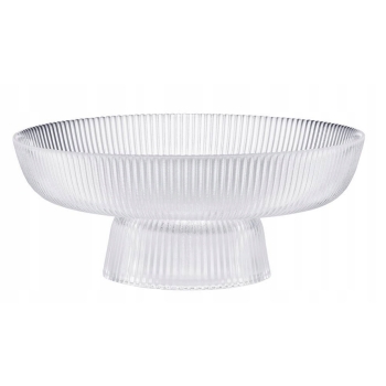 Patera na nodze misa na owoce ciastka ryflowana Ambition Curly 25cm