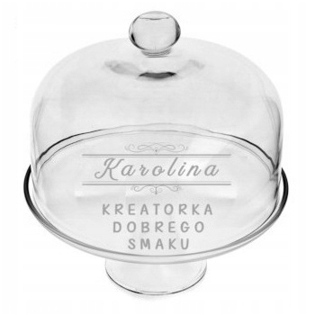 Patera Na Ciasto Z Kloszem 30cm z grawerem logo Dzień Matki Babci Urodziny