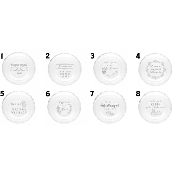 Patera na ciasto na nodze z grawerem 27,5cm logo Dzień Kobiet Matki Urodzin