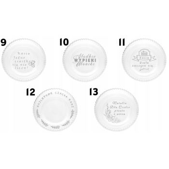 Patera na ciasto na nodze z grawerem 27,5cm logo Dzień Kobiet Matki Urodzin