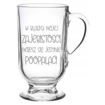 Szklanka do kawy Latte na Stopce 310ml grawer z Twoim LOGO na Dzień Kobiet