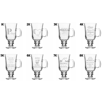 Szklanka wysoka do kawy na nóżce 200ml Irish Coffee z grawerem Dzień Kobiet