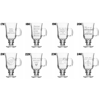Szklanka wysoka do kawy na nóżce 200ml Irish Coffee z grawerem Dzień Kobiet