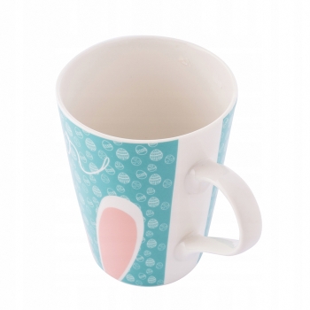 Kubek porcelanowy 420ml wiosenny Wielkanocny Uszy Zająca