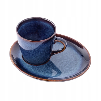 Filiżanka z dużym spodkiem do kawy 310 ml Reactive Navy Blue