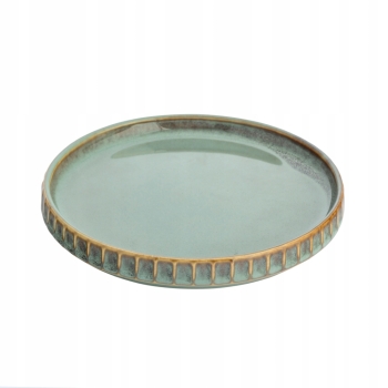 Spodek podstawek 14 cm Retro Reactive sage stripes zielony