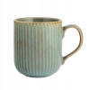Kubek porcelanowy 400ml Retro Reactive sage stripes zielony