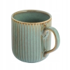 Kubek porcelanowy 400ml Retro Reactive sage stripes zielony