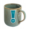 Kubek porcelanowy 400ml Retro Reactive sage stripes zielony