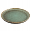 Talerz porcelanowy obiadowy 26 cm Retro Reactive sage stripes zielony