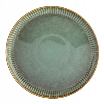 Talerz porcelanowy obiadowy 26 cm Retro Reactive sage stripes zielony