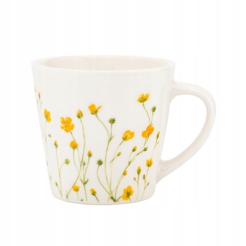 Kubek porcelanowy stożek 420ml wiosenny Kaczeńce Żółte Kwiaty