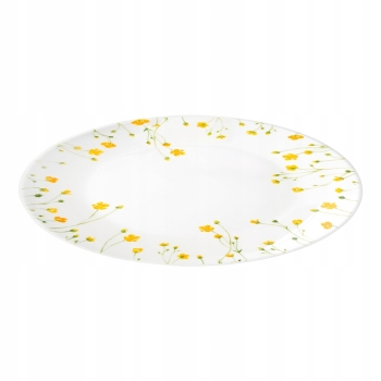 Talerz deserowy porcelanowy Żółte kwiaty Kaczeńce 19 cm