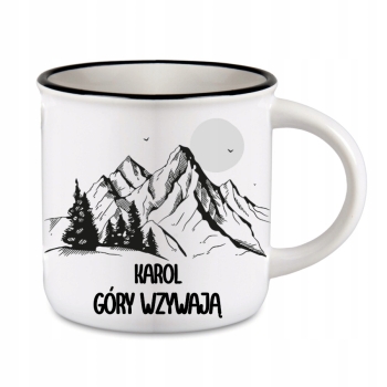 Kubek ceramiczny 250ml Camping dla podróżnika turystyczny TWÓJ NAPIS Wzory