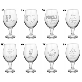 Szklanka Do Piwa na Nóżce 570ml grawer imię Prezent w pudełku