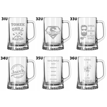 Kufel do Piwa z grawerem na prezent Logo Imię Urodziny 620ml