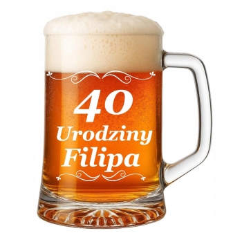 Kufel do Piwa z grawerem na prezent Logo Imię Urodziny 620ml