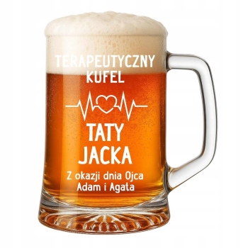 Kufel do piwa na Prezent z grawerem Dzień Ojca dla Taty Różne Wzory 620ml