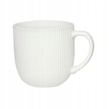 Kubek porcelanowy 360ml ryflowany biały Ambition Curly