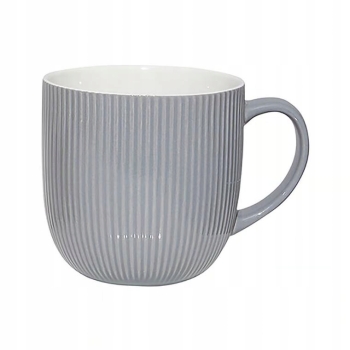 Kubek porcelanowy 360ml ryflowany szary Ambition Curly