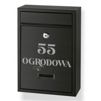 Skrzynka Na Listy z Adresem numerem Domu z Grawerem 21,5x9x32,2 cm