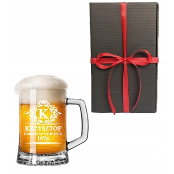 Kufel do piwa na prezent grawer imię logo 620ml w pudełku Urodziny Rocznica