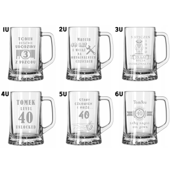 Kufel do piwa na prezent grawer imię logo 620ml w pudełku Urodziny Rocznica