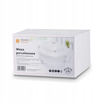 Biała waza porcelanowa do zupy 2,5L Tadar