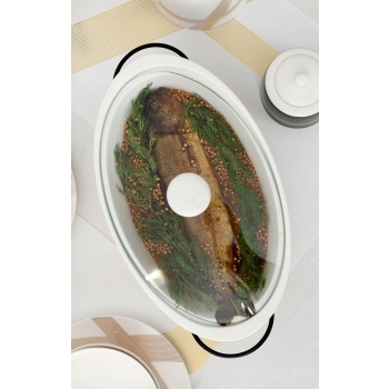 Naczynie ceramiczne na stelażu z podgrzewaczami Regular 1,4L