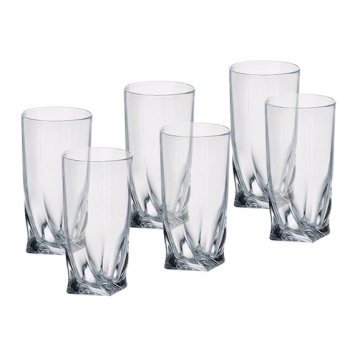 Szklanki kryształowe do drinków wysokie Bohemia Quadro 350ml 6 sztuk