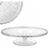 Szklana patera na nóżce do ciasta tortów Flora 28cm