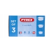 Zestaw 3 x Miska żaroodporna Pyrex Okrągła 14cm (0,7L) 17cm (1,1L) 20cm ( 2