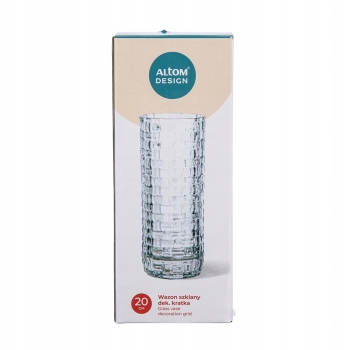 Szklany wazon do kwiatów 20cm kratka