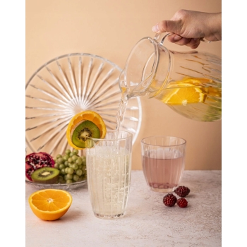 Szklanka wysoka do drinków napojów Venus prążki 440ml