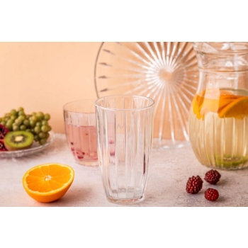 Szklanka wysoka do drinków napojów Venus prążki 440ml