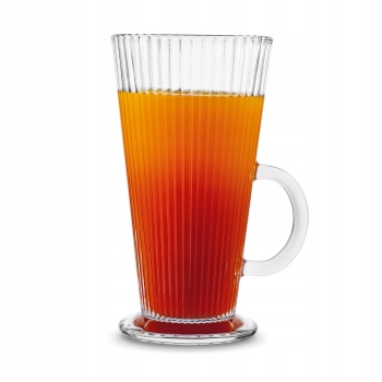Wysoka szklanka do kawy Latte 300ml 1szt ryflowana Anastazja prążki