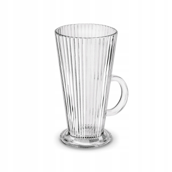 Wysoka szklanka do kawy Latte 300ml 1szt ryflowana Anastazja prążki