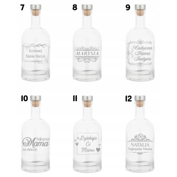 Karafka z korkiem do nalewki z grawerem na prezent TWÓJ NAPIS Logo 700ml