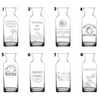 Personalizowana karafka do wody soku z grawerem Logo 1,25L
