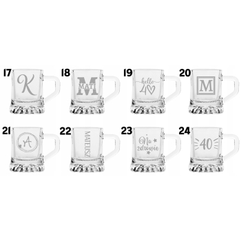 Kieliszki do wódki z grawerem Mini kufelki TWÓJ NAPIS Kawalerski 6 szt 30ml
